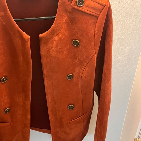 Women’s Tahari Faux Jacket Blazer Size 10 Orange - Picture 5 of 5